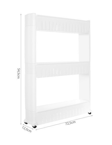 Mobili virtuvės lentyna ant ratukų, balta