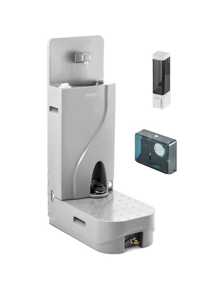 Nešiojamas kempingo praustuvas su muilo dozatoriumi ir laikikliu popieriui SET 65 l