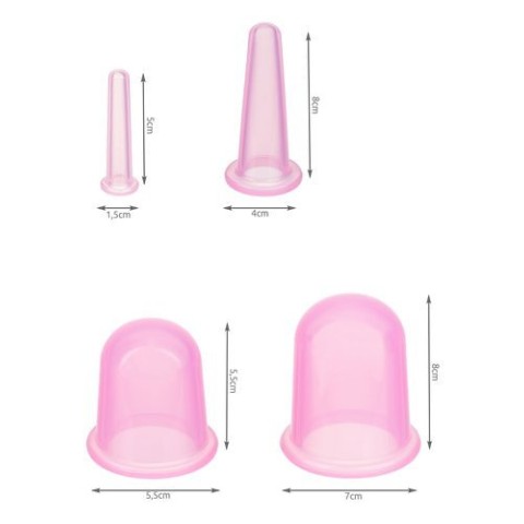 Kiniški silikoniniai puodeliai su masažuokliu - komplektas