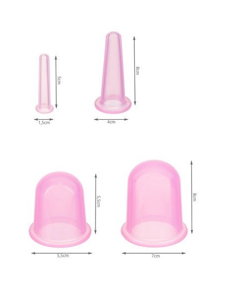 Kiniški silikoniniai puodeliai su masažuokliu - komplektas