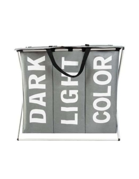 Skalbinių krepšelis - 3 skyriai ant sulankstomo rėmo