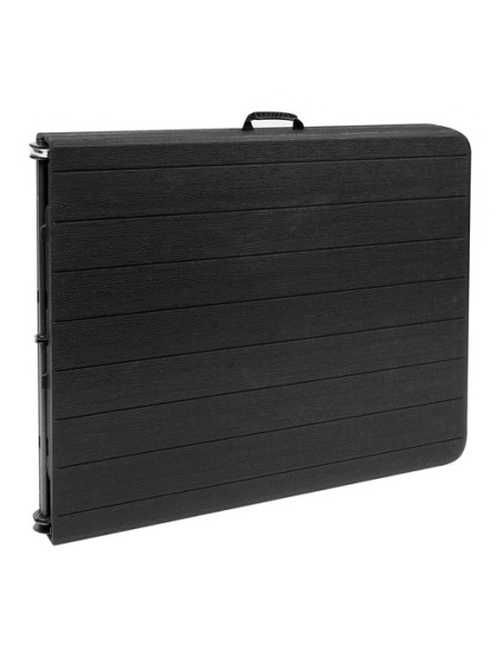 Sulankstomas sodo stalas, juodas, 180 cm