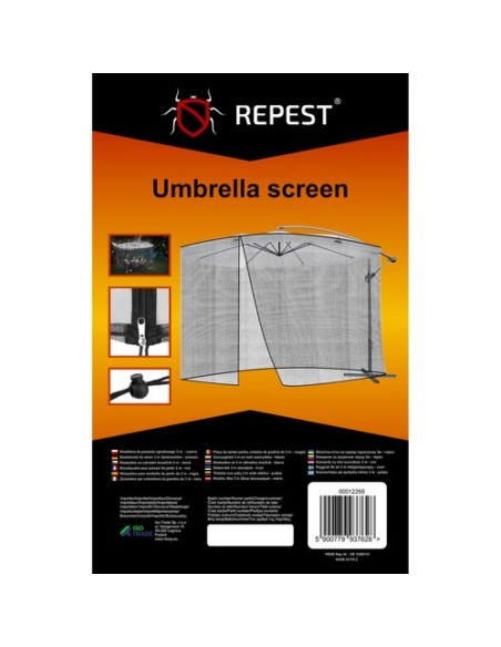 Tinklelis nuo uodų 3m sodo skėčiui - juodas