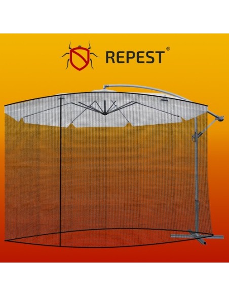 Tinklelis nuo uodų 3,5 m sodo skėčiui - juodas