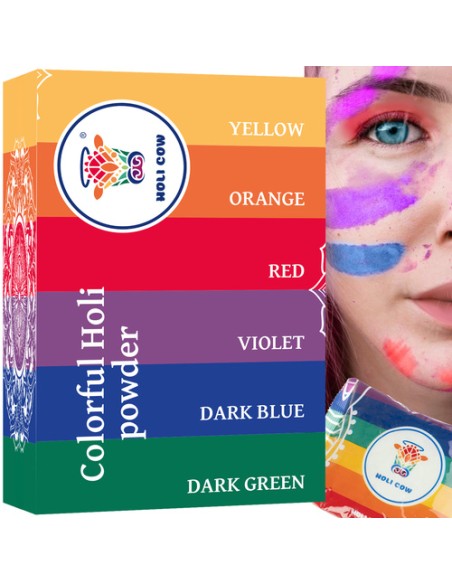 Holi spalvų milteliai - 6 x 100 g rinkinys