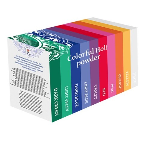 Spalvinga Holi pudra - rinkinys 10x100g