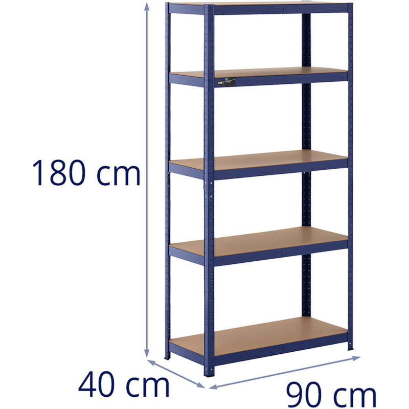 Metalinė laikymo lentyna 5 lentynos 875 kg 90 x 40 x 180 cm mėlyna 2 vnt.