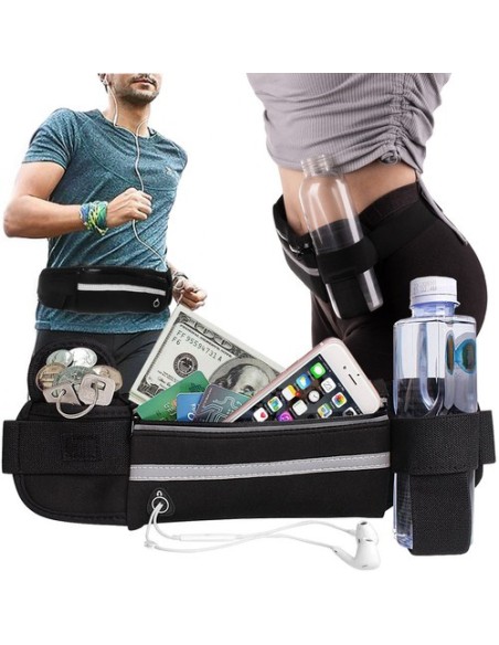 Juosmens krepšys - juodas bėgimo diržas