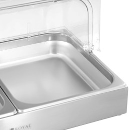 Švediško stalo pusryčių vitrina su ritininiu dangteliu 2x GN 1/2 2x 4 l