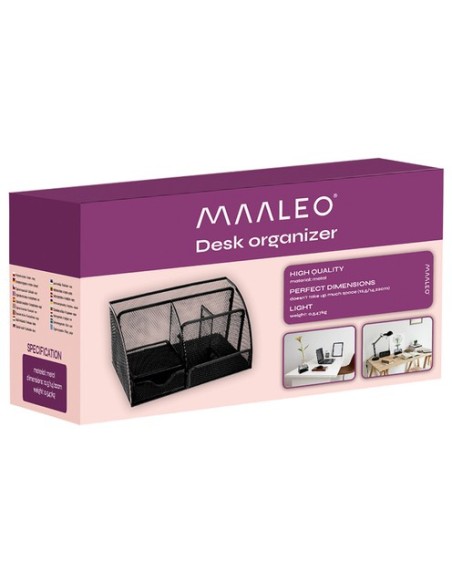 Rašomasis stalas - 6 skyriai - juodas