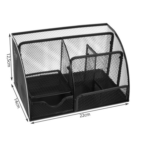 Rašomasis stalas - 6 skyriai - juodas