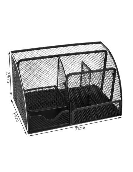 Rašomasis stalas - 6 skyriai - juodas