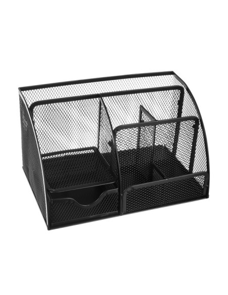 Rašomasis stalas - 6 skyriai - juodas