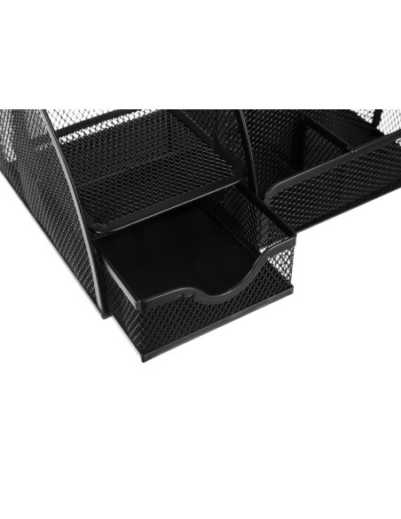 Rašomasis stalas - 6 skyriai - juodas