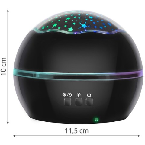 Naktinė lemputė su projektoriumi - juoda LP16857