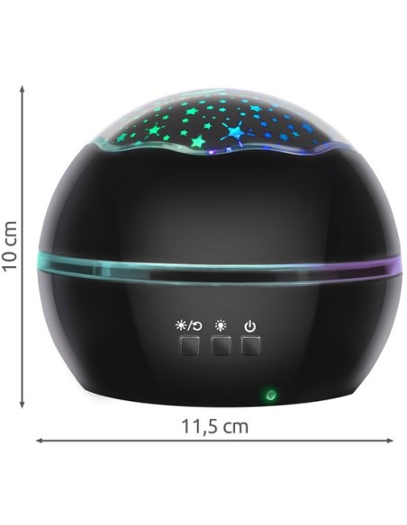 Naktinė lemputė su projektoriumi - juoda LP16857