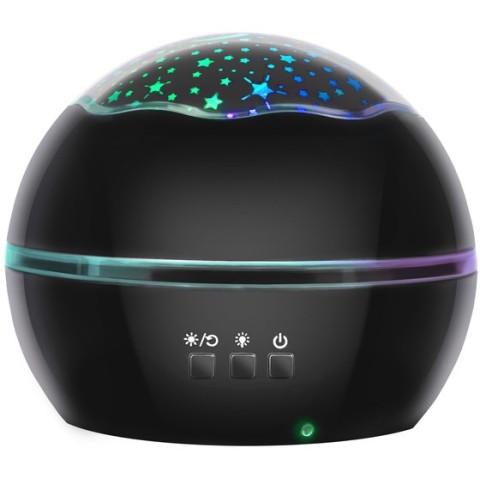 Naktinė lemputė su projektoriumi - juoda LP16857