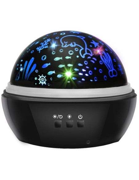 Naktinė lemputė su projektoriumi - juoda LP16857