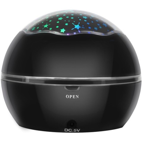 Naktinė lemputė su projektoriumi - juoda LP16857