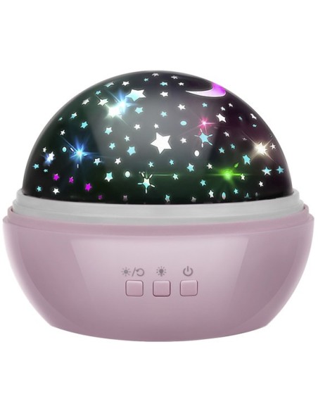 Naktinė lemputė su projektoriumi - rožinė LP16859