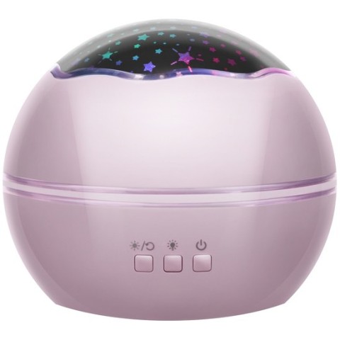 Naktinė lemputė su projektoriumi - rožinė LP16859