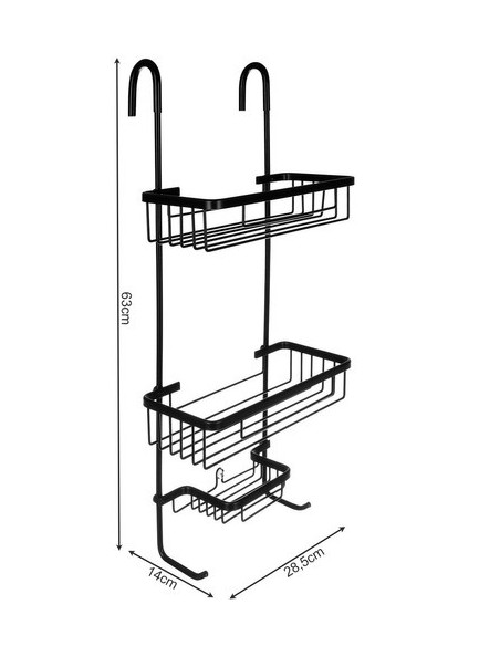 Pakabinama dušo lentyna - juoda