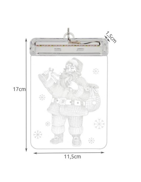 3D LED vitražas - Kalėdų Senelis