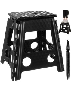 Sulankstoma taburetė juodai balta 39cm