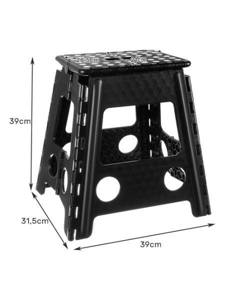 Sulankstoma taburetė juodai balta 39cm