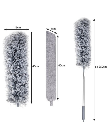 Teleskopinis dulkių šepetys su dviem priedais