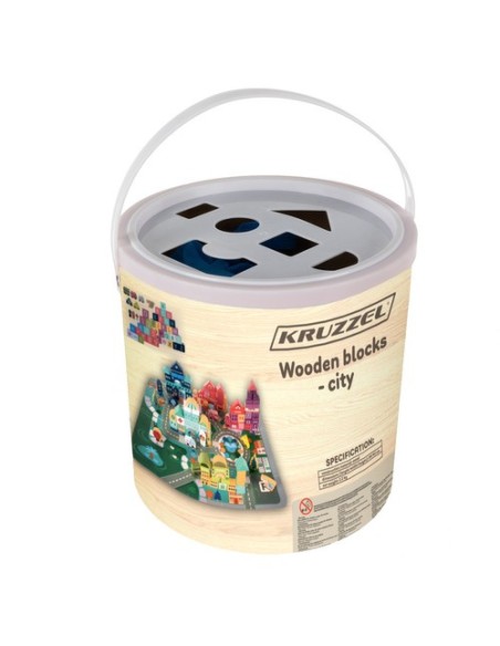 Medinės kaladėlės - miesto 100 vnt. Kruzelis 19159 m