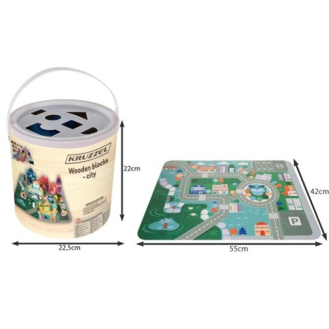 Medinės kaladėlės - miesto 100 vnt. Kruzelis 19159 m