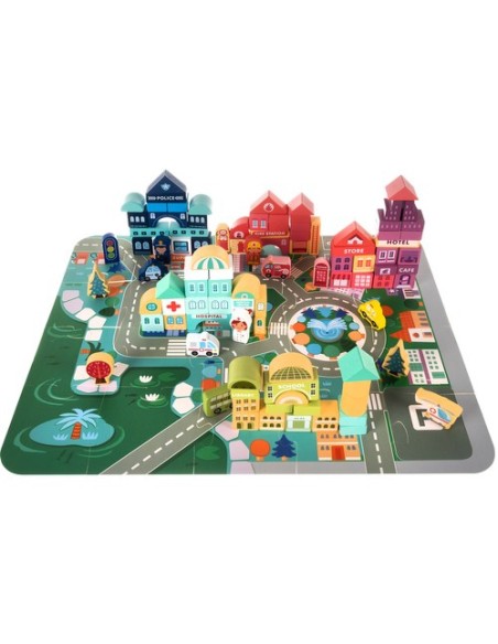 Medinės kaladėlės - miesto 100 vnt. Kruzelis 19159 m