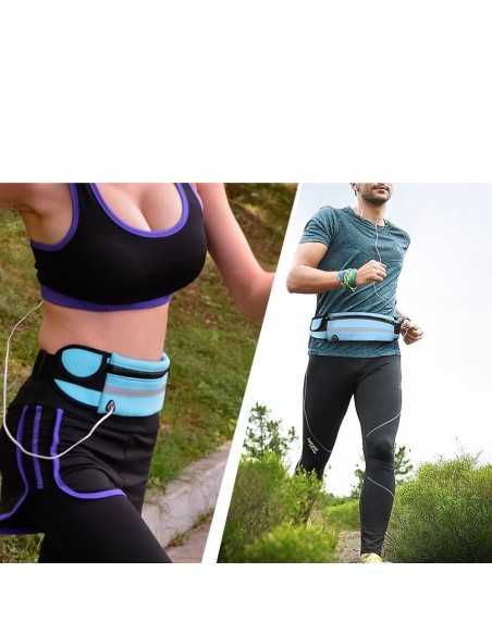 Bėgimo diržo vandens buteliuko juosmens maišelio telefono dėklas su rožinės spalvos ausinių išvestimi