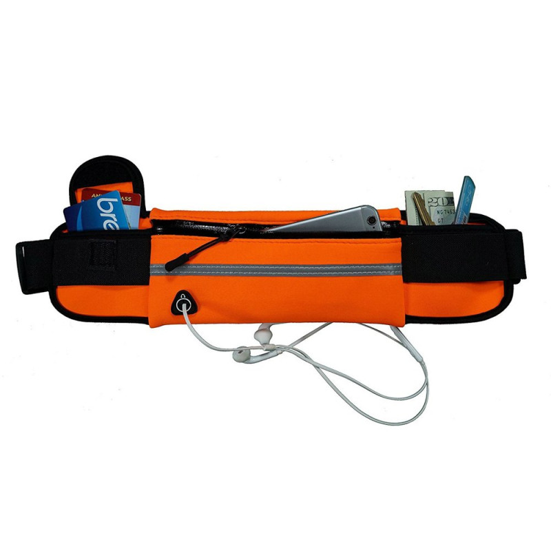 Bėgimo diržo vandens buteliuko juosmens maišelio telefono dėklas su rožinės spalvos ausinių išvestimi