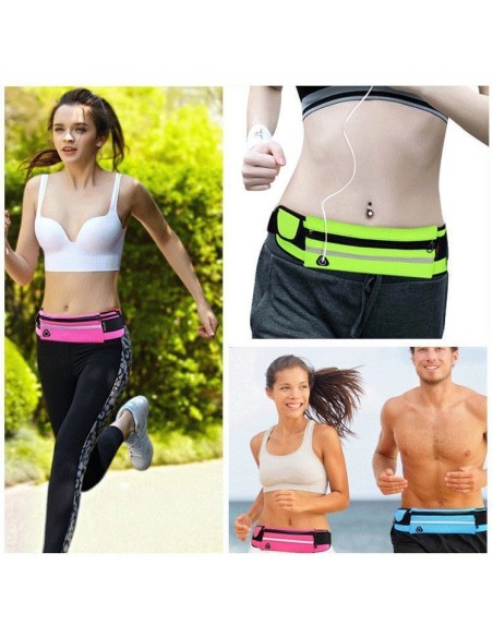 Bėgimo diržo vandens buteliuko juosmens maišelio telefono dėklas su rožinės spalvos ausinių išvestimi