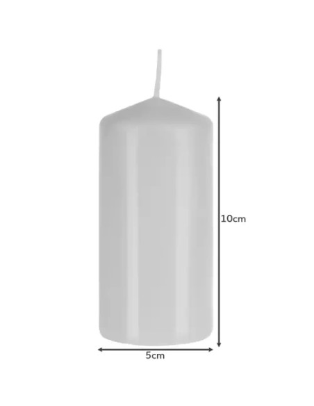 Balta cilindrinė žvakė - rinkinyje 8 vnt.