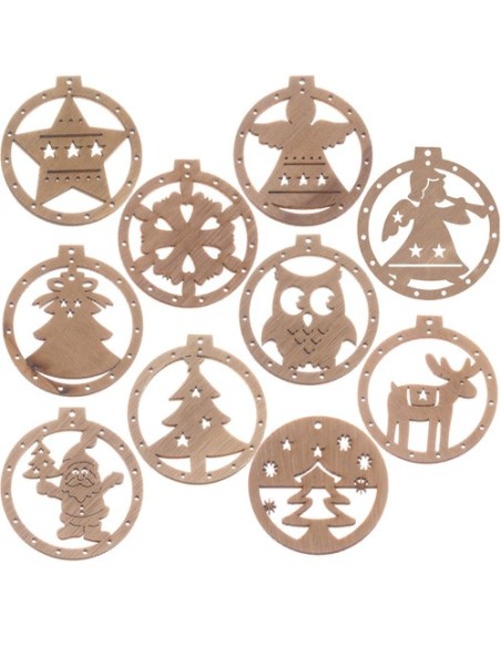 Mediniai baubliai - 10 vnt
