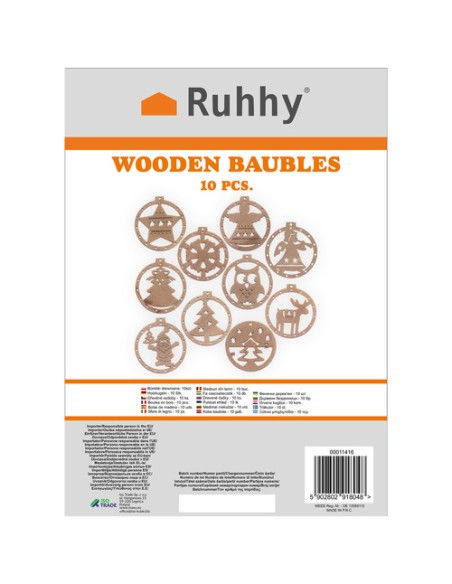 Mediniai baubliai - 10 vnt