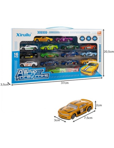Spalvoti automobiliai/ spyruokliniai automobiliai 1:64 - 16 vnt. Kruzelis 20352