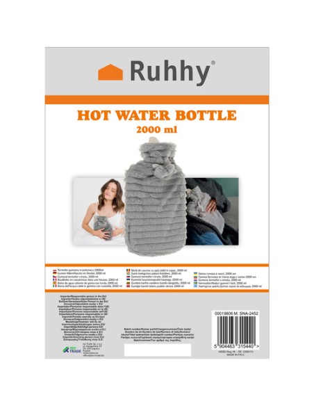 Guminis karšto vandens butelis su dangteliu 2000ml Ruhhy 19806