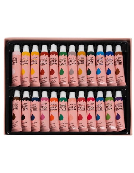 Akriliniai dažai 24 vnt - 12ml. Maaleo 20363