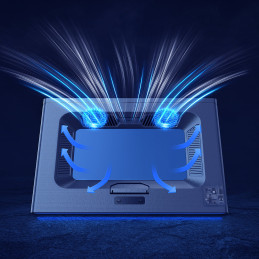Aušinimo padėklas su apšvietimu nešiojamam kompiuteriui iki 21" Turbo Fan USB pilkos spalvos