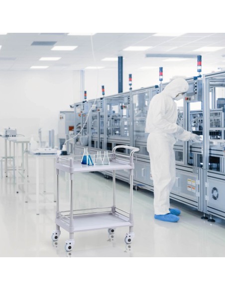 Kosmetinių procedūrų laboratorinis vežimėlis su 2 lentynomis 71 x 43 x 91 cm Kosmetinių procedūrų laboratorinis vežimėlis su 2 lentynomis 71 x 43 x 91 cm