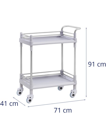 Kosmetinių procedūrų laboratorinis vežimėlis su 2 lentynomis 71 x 43 x 91 cm Kosmetinių procedūrų laboratorinis vežimėlis su 2 lentynomis 71 x 43 x 91 cm