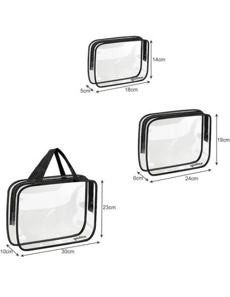 Skaidrus kosmetinis krepšys 3in1 Soulima 21448