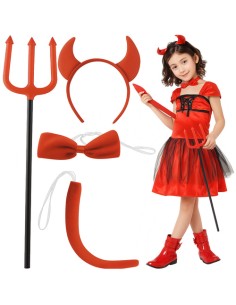 Velnio kostiumas - 4 vnt. rinkinys S22140