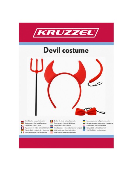Velnio kostiumas - 4 vnt. rinkinys S22140