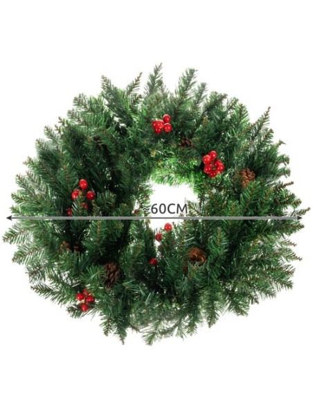 Kalėdinis papuošimas durų vainikas Dekoratyvinis dekoratyvinis ornamentas 60 cm storis XXL