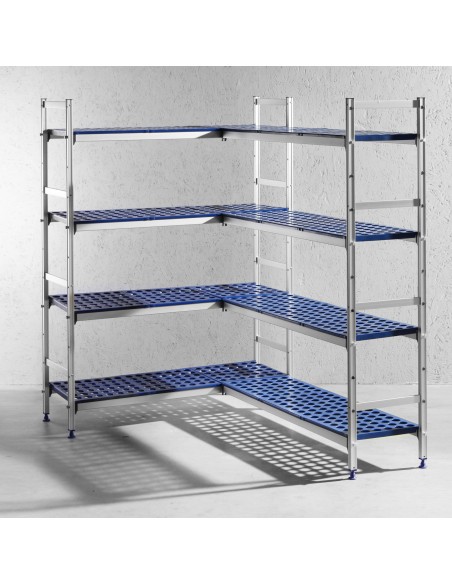 Aliuminio gastronominis laikymo lentynas virtuvei GN1/1 konteineriams, plotis 112cm Aliuminio gastronominis laikymo lentynas virtuvei GN1/1 konteineriams, plotis 112cm